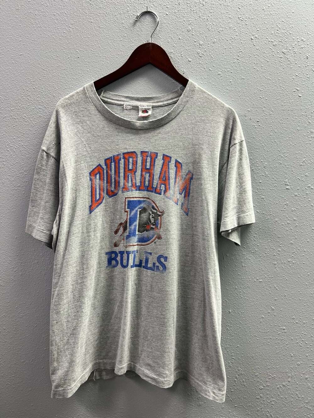 Vintage Durham Bulls Minor League Baseball Shirt Large Gray Thrashed Faded 0113
